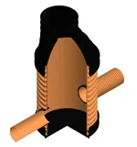 Pozo SANECOR® DN1200 con base/colectores hasta DN630 (sin pates) H=2,5